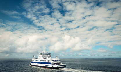 Ferry crossing the sea